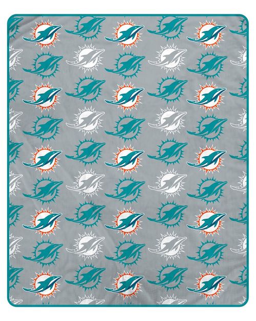 Miami Dolphins Nfl Team Signature Logo Fleece Throw