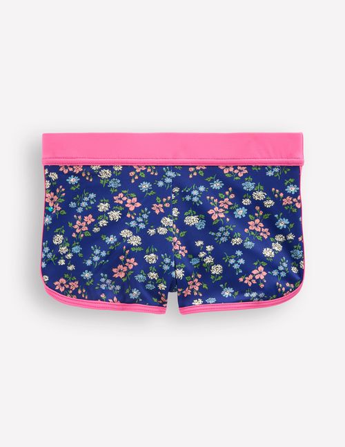 Girls Patterned Swim Shorts in Blue | Size 2-3 Years