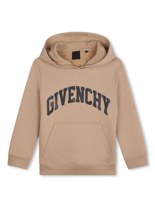 Logo-print jersey hoodie - Neutrals