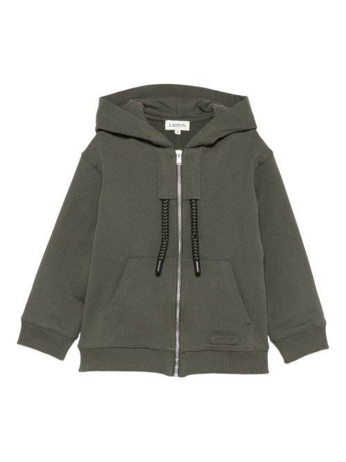 Hooded Mini Neckline Zip-Up Sweater