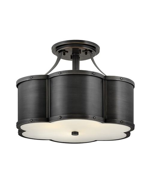 Blackened Brass LED Semi-Flush Mount from the Chance Collection