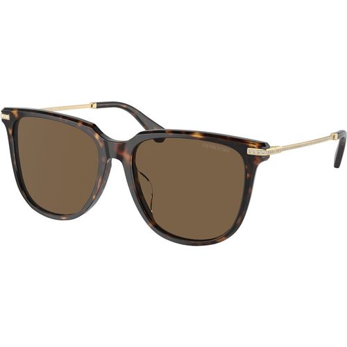 Swarovski Woman Swarovski SK6015D 100273 Sunglasses Acetate Brown Brown Squared Norma