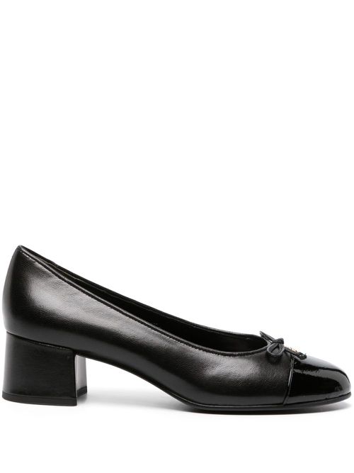 Tory Burch 50mm bow-detail leather loafers - Zwart