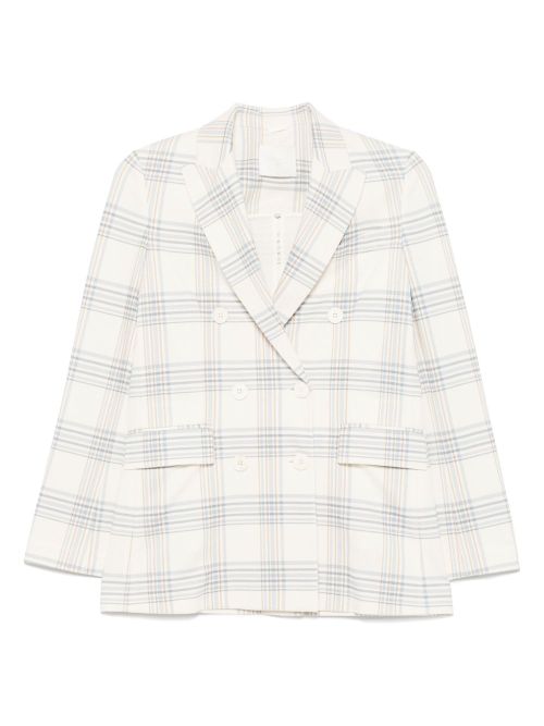Double-Breasted Cotton Blazer — Cream
