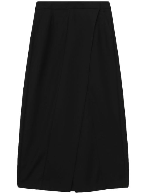 Wrap A-line maxi skirt - Black