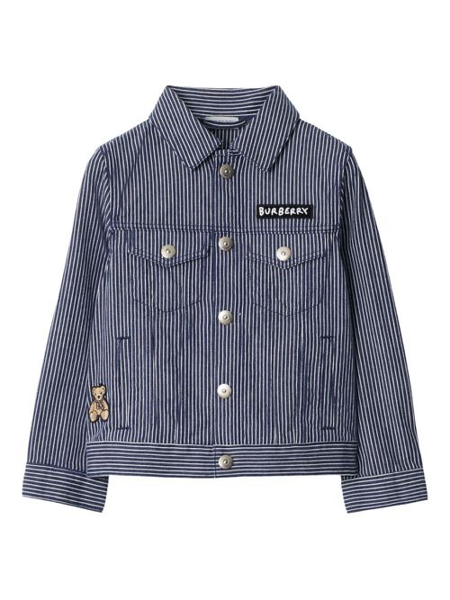 Striped bomber jacket - Blue