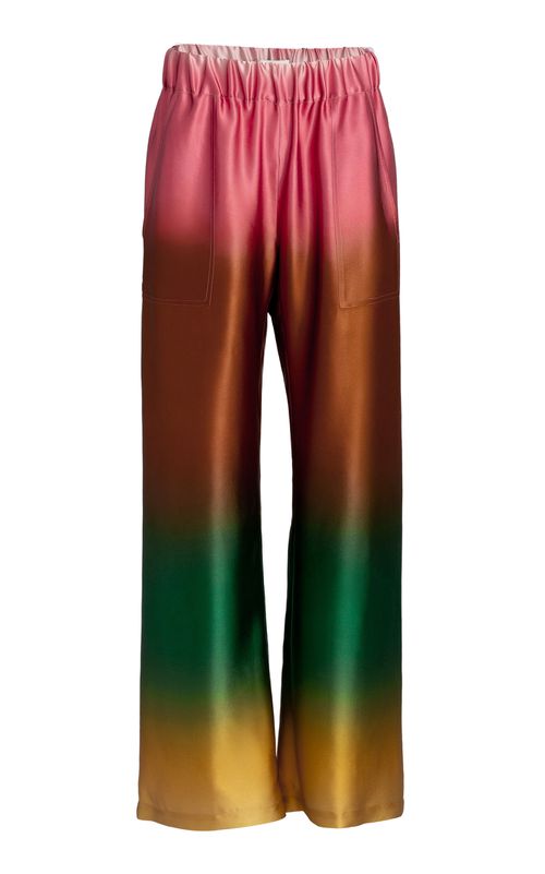 Nerea Stretch-Satin Wide-Leg Pants