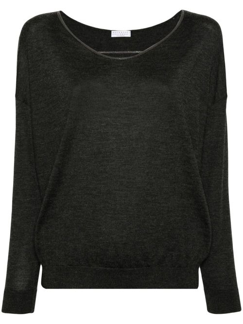 Monili-embellished jumper - Grey