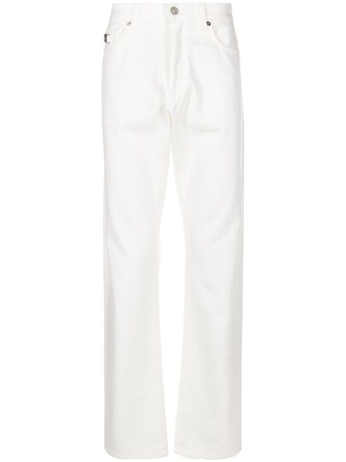 Medusa Head-motif mid-rise straight-leg jeans - White