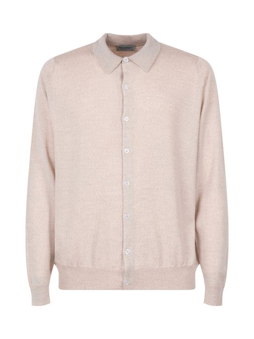 Grey Polo Cardigan Sweater