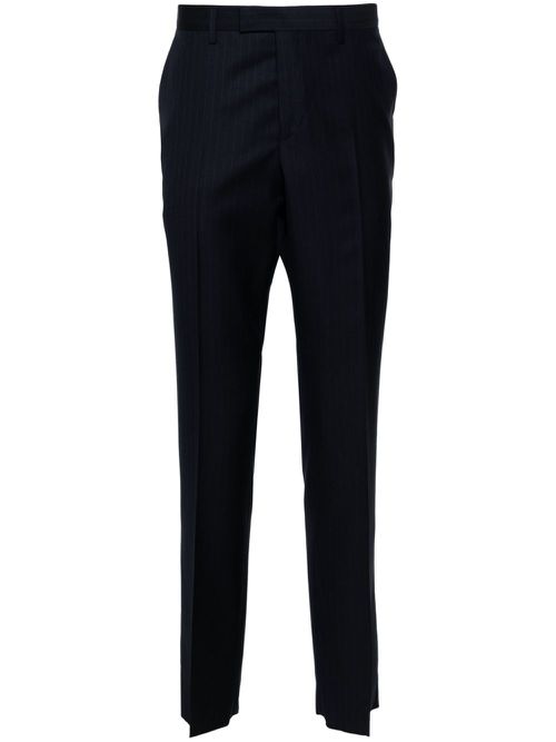 Pinstriped wool tailored trousers - Blue