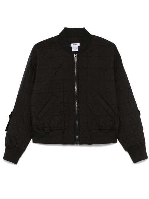 Logo-embellished quilted bomber jacket - Black