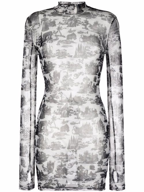 En PLEIN air-print mini dress - White