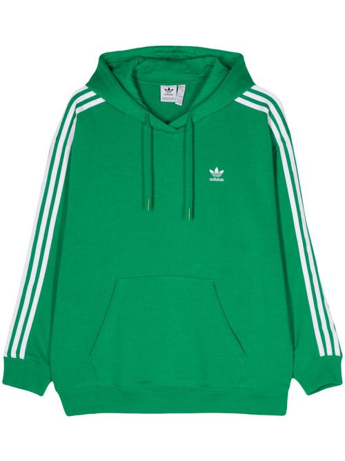 Logo-embroidered drop shoulder hoodie - Green