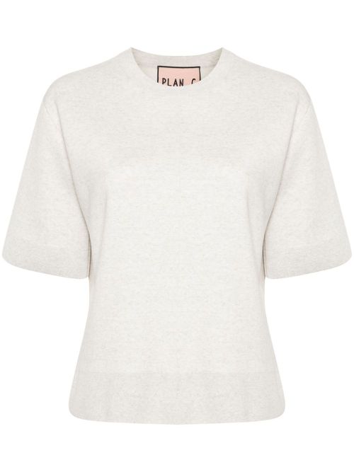Mélange knitted T-shirt - Grey