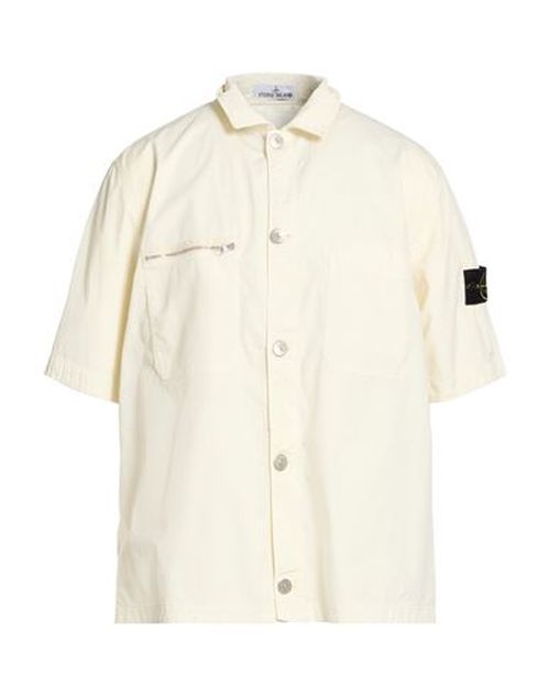 Man Shirt Ivory Size L Cotton, Elastane
