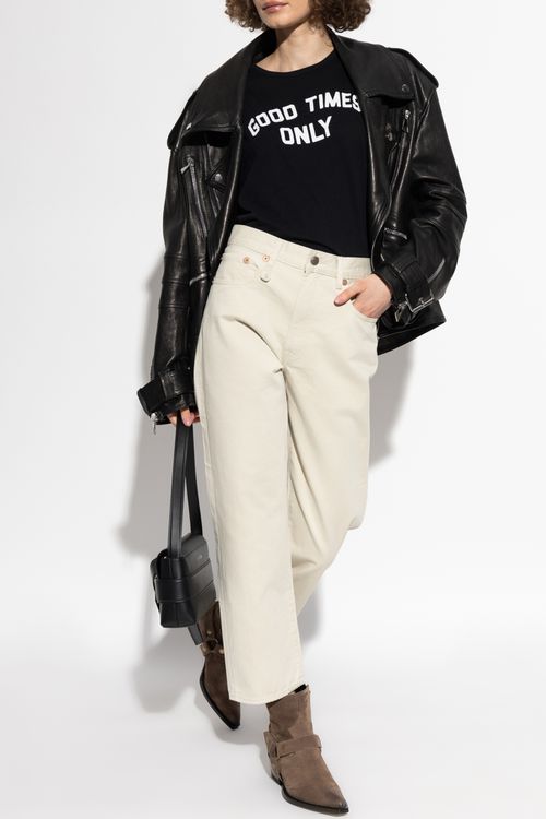 Trousers With Logo, Women's, Cream
