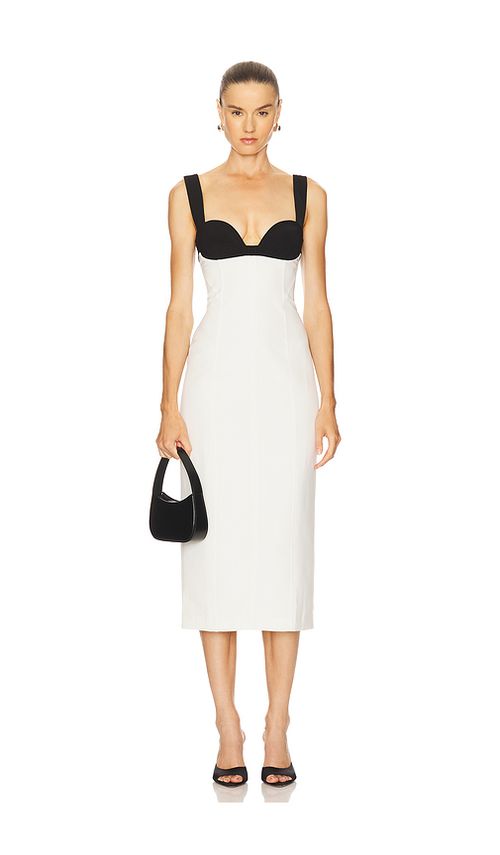 Camila Coelho Evangelina Midi Dress in Black & White. XS also in L, M, S