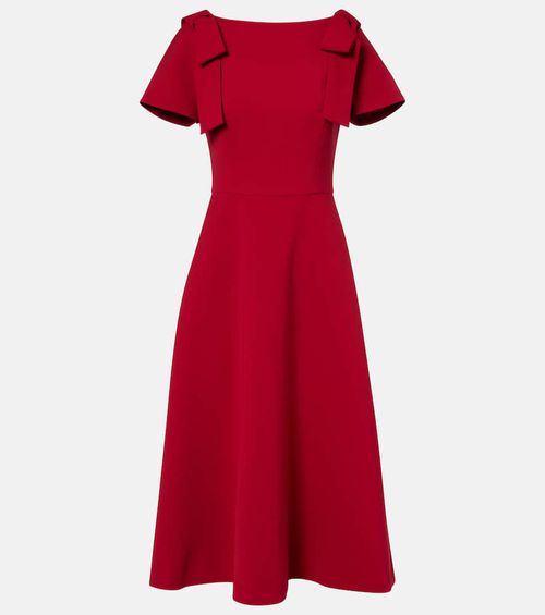 Bow-detail crêpe midi dress