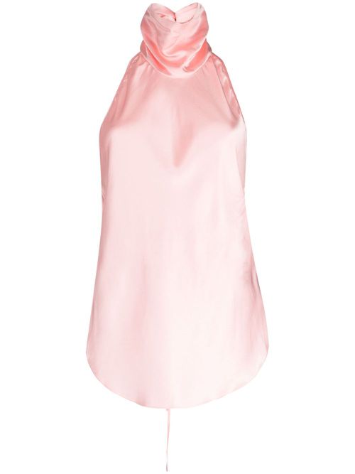 Halterneck satin top - Pink