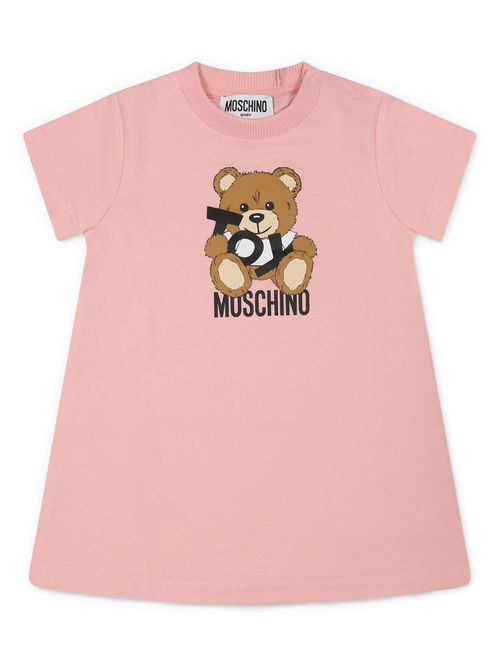 Teddy Bear-print mini dress - Pink