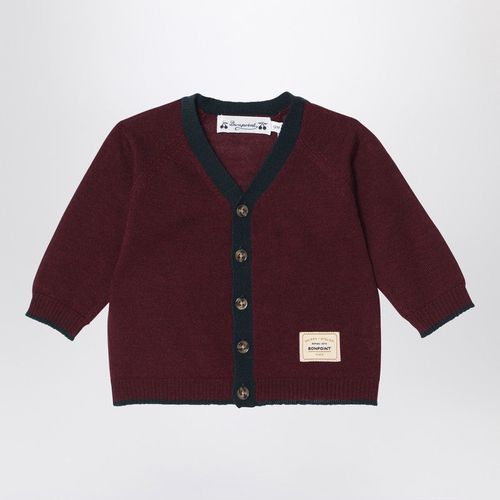 Bonpoint Burgundy Wool Cardigan