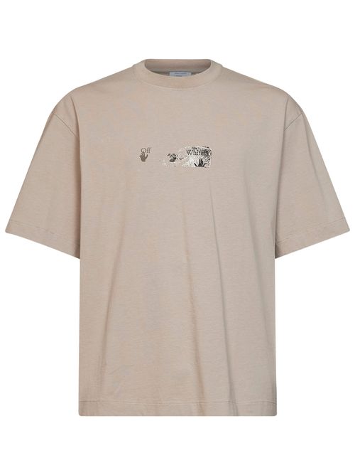 Spices Arrow Graphic Cotton T-Shirt — Beige