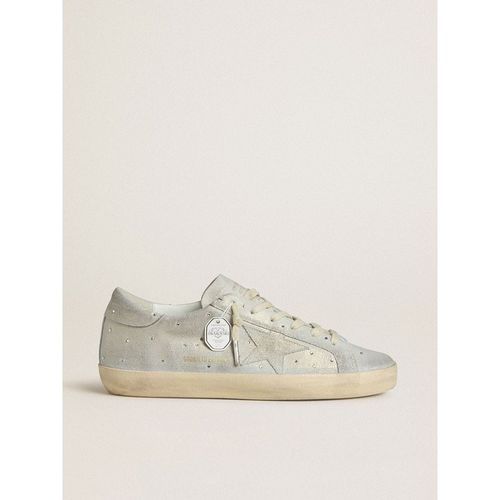 Golden Goose - Women's Super-star Ltd In Platinum Suede And Swarovski Crystals With Platinum Suede Star, Woman
