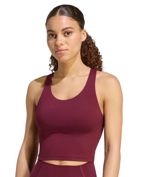 Women's Low-Impact Cropped Scoop Neck Tank - Maroon