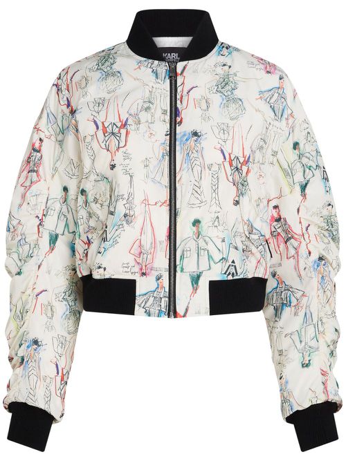 Archive Sketch padded bomber jacket - White