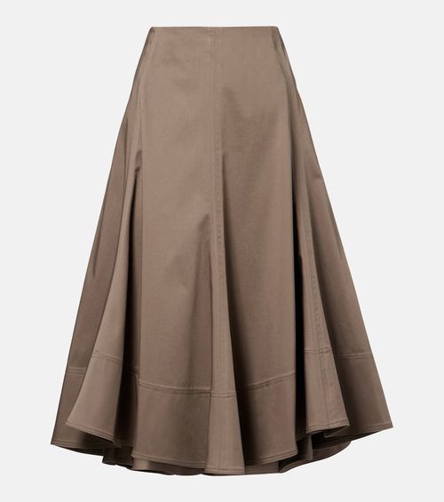 Janan cotton-blend sateen midi skirt