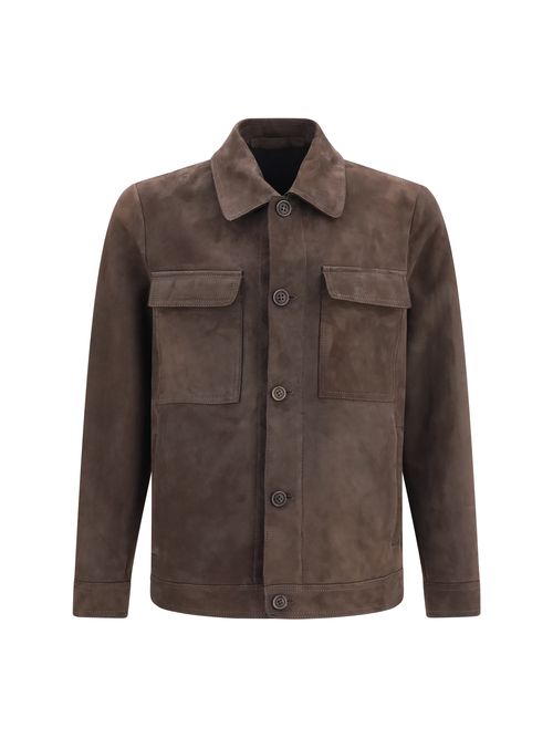 Sheepskin Leather Jacket — Brown
