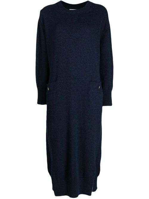 Long cashmere knit dress - Blue