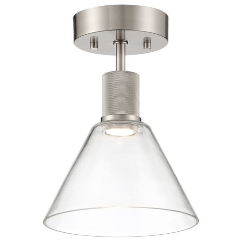 Brushed Steel LED Semi-Flush Mount from the Port Nine Martini Collection