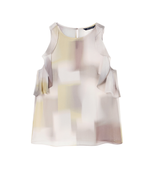 A|X Armani Exchange pour femme. XW001965AF21554F1060 Chemisier fluide multicolore S, Casuel, Classique, Viscose, Sans manches / bretelle