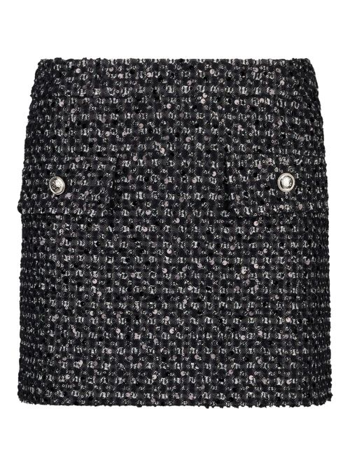 Bouclé mini skirt - Black
