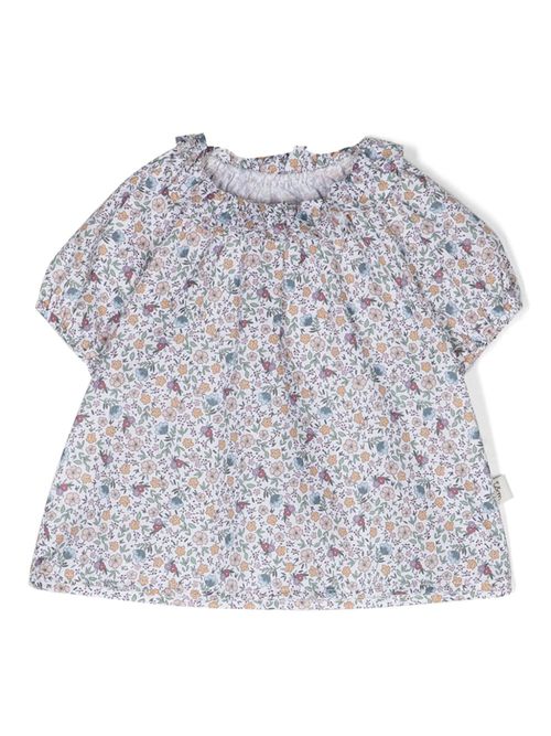 Floral-print cotton blouse - White