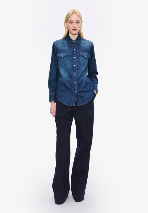 A. P.C. Women's Western Shirt Size: 34 in Blue