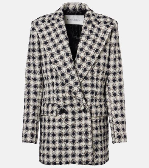 Double-breasted tweed blazer