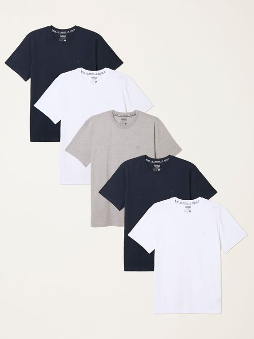 FatFace 5 Pack Short Sleeve T-Shirts in White