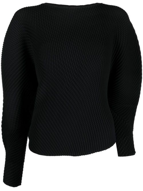 Asymmetric-design recycled-polyester sweatshirt - Black