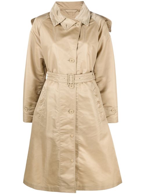 Hooded belted trench coat - Neutrals
