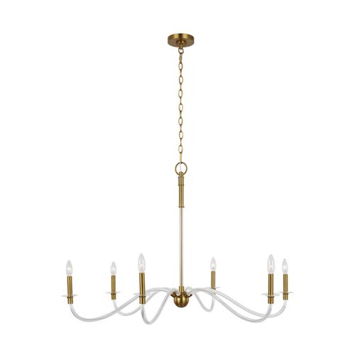Hanover 6-Light Chandelier in Burnished Brass by Chapman & Myer