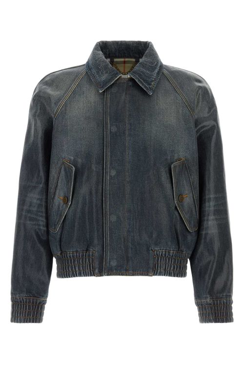 Cotton Bomber Jacket — Blue