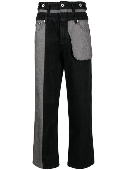 Mid-rise straight-leg jeans - Black