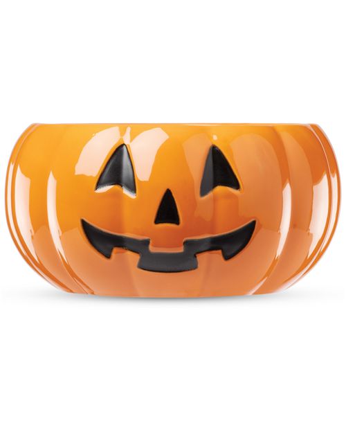 Porcelain Halloween Figural Pumpkin Candy Bowl - Orange