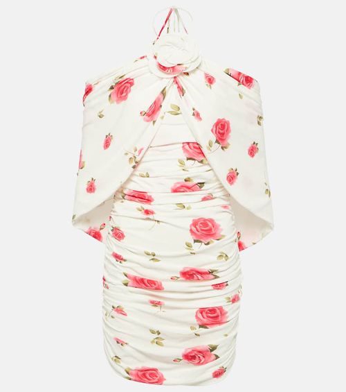 Halterneck ruched minidress
