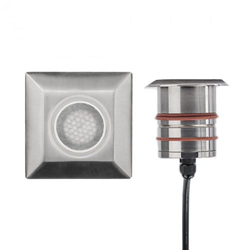 WAC Inground LED 12V Square Indicator Light with Honeycomb Louver in Stainless Stee