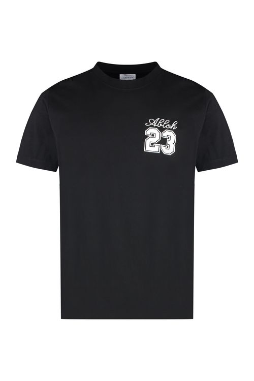 Cotton T-shirt with Logo 23 Embroidery