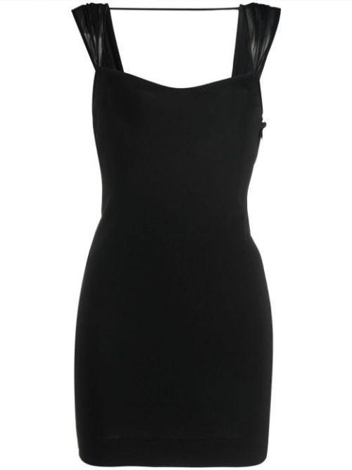 Sweetheart-neck backless mini dress